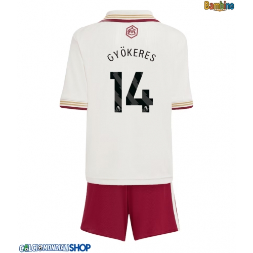 Maglie da calcio Arsenal Viktor Gyokeres #14 Terza Maglia Bambino 2025-26 Manica Corta + Pantaloni corti)
